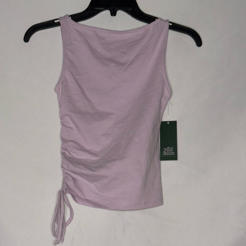 Wild Fable Light Purple Sleeveless Ruched Tank Top w/ Drawstring XS NWT